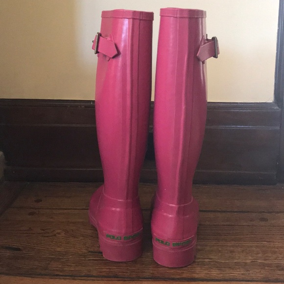 Polo Sport Pink Rainboots, Sz 6 - Picture 3 of 8